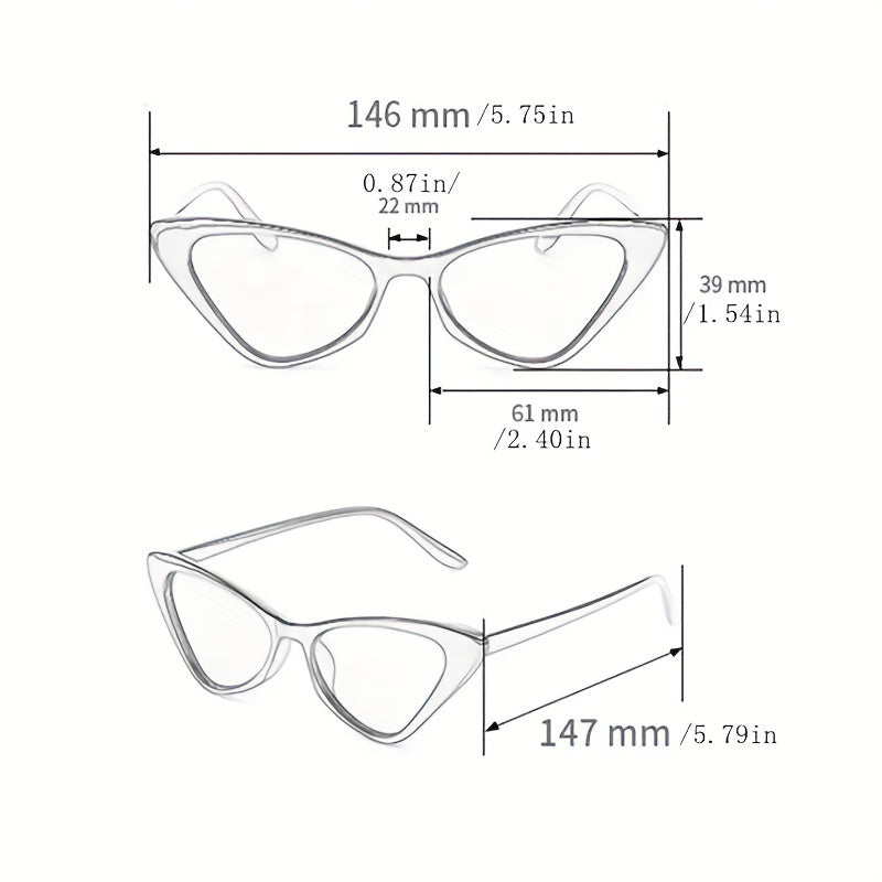 Men's Cat Eye Shape Sunglasses Retro Small Frame Glasses With Glasses Box