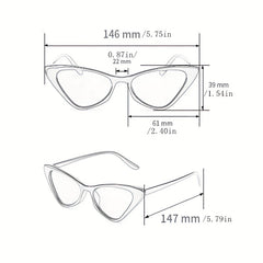 Men's Cat Eye Shape Sunglasses Retro Small Frame Glasses With Glasses Box