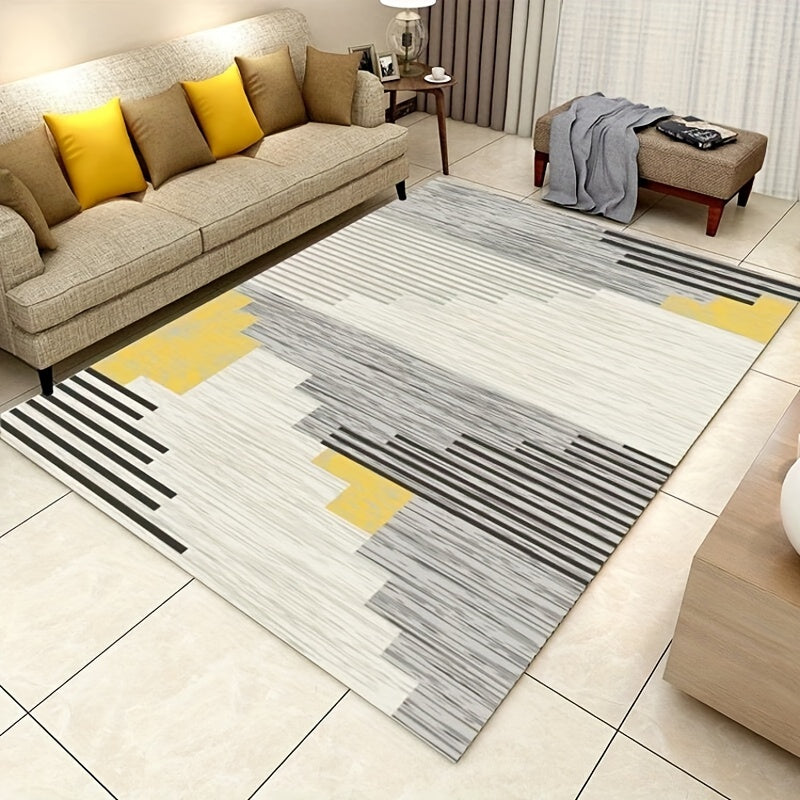Polyester Nordic Style Carpet Light Minimalist Large Line Living Room Coffee Tab