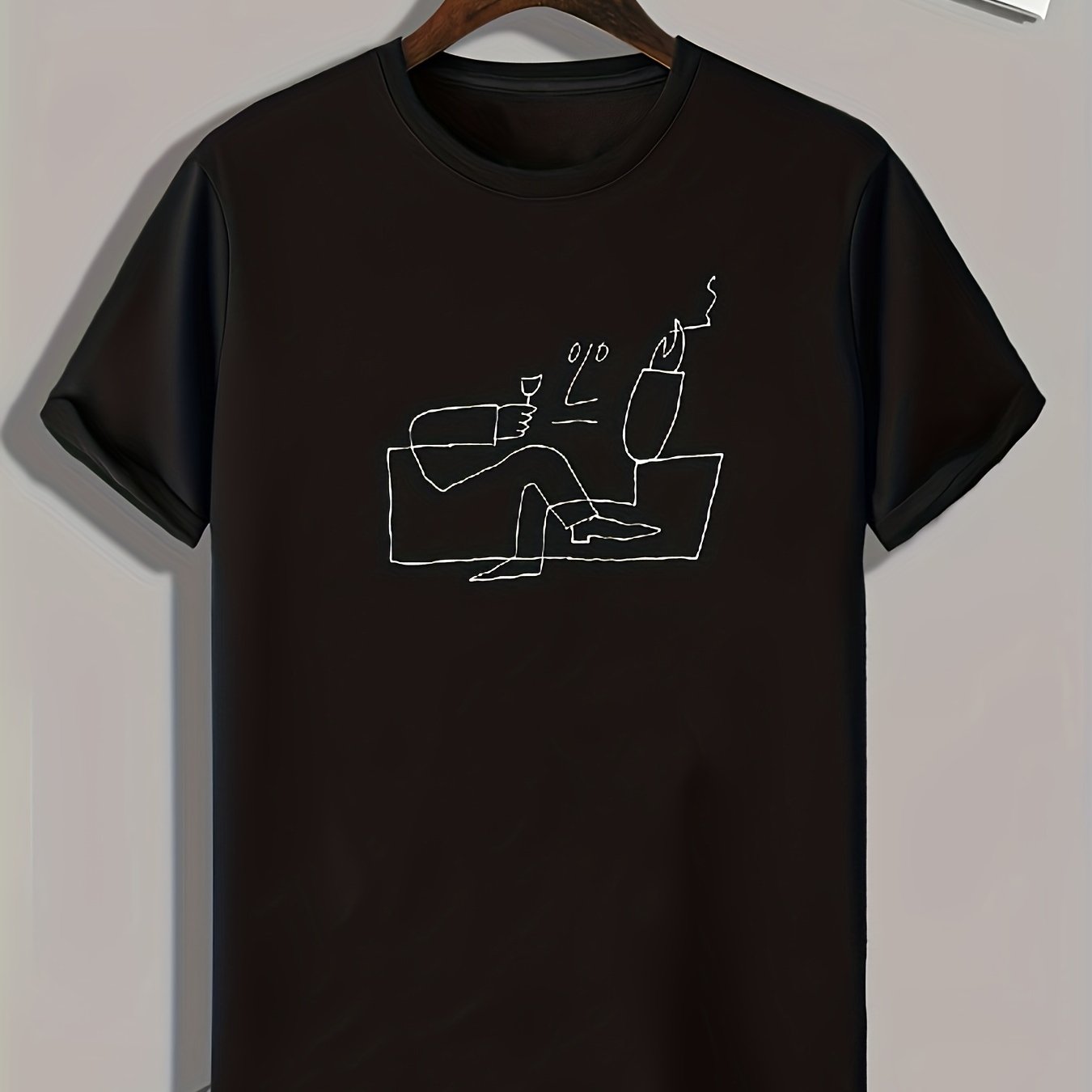 Smoking Pattern Print Men's Comfy Sports T shirt Graphic Tee