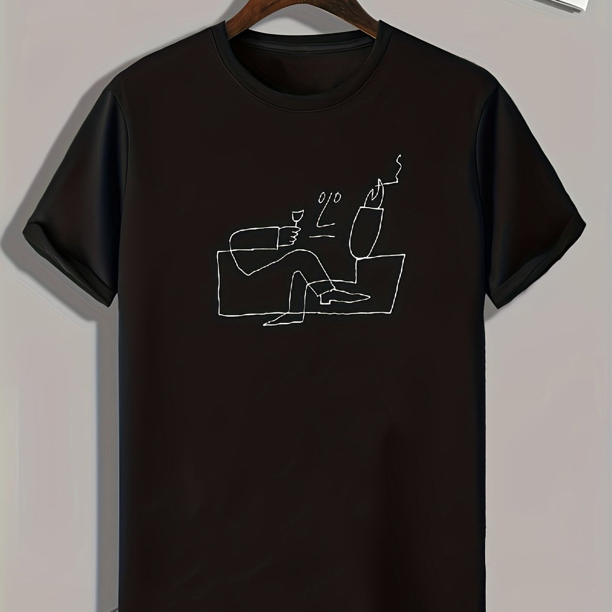 Smoking Pattern Print Men's Comfy Sports T shirt Graphic Tee