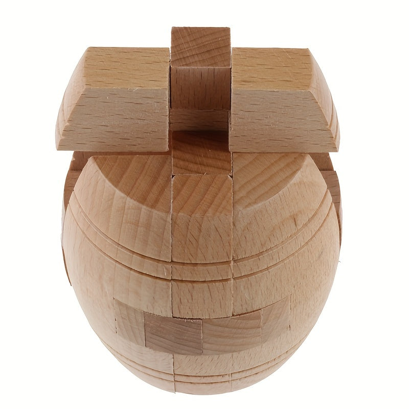 Wooden Kongming Lock 3D Brain Teasers Toy Office Decompression Gift For Kids