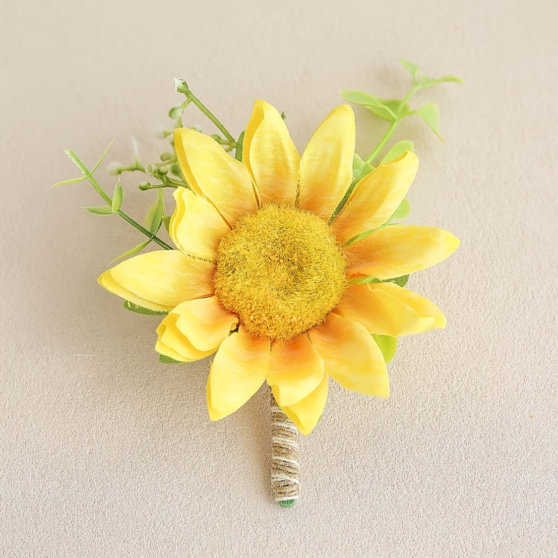 2pcs Sunflower Wrist Corsages Men's Boutonnieres Wedding Dance Party
