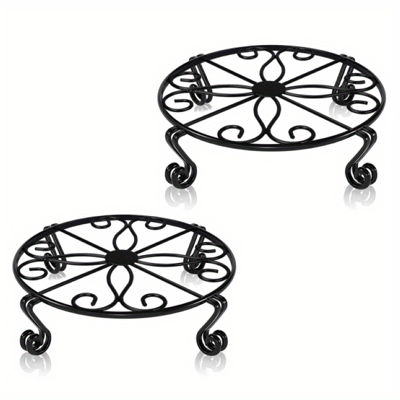 2pcs Plant Stand Flower Pot Holder Indoor Outdoor Metal Garden Rack Bronze