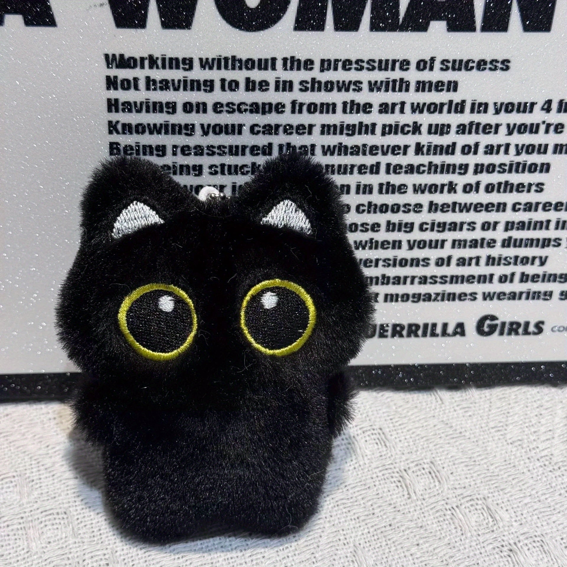 4pcs Cat Plush Toy Charms with Expressive Eyes