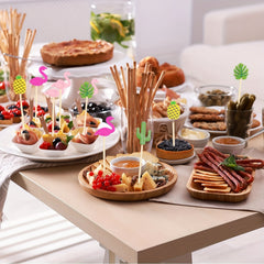 100pcs Hawaiian Luau Cocktail Picks Bulk Tropical Party Food Skewers