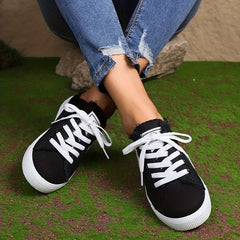 Women's Canvas Lace Up Mule Sneakers Lightweight & Comfortable Shoes
