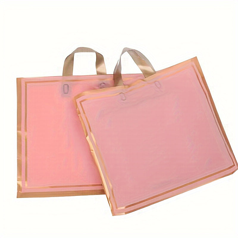 5pcs Enlarged Golden Edge Dark Green Shopping Bag Handbag Commercial Gift Bag