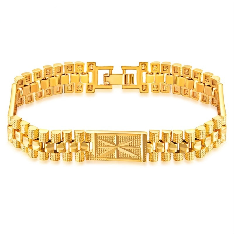18K Golden Plated Mesh Bracelet For Men