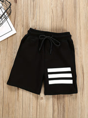 Boys Stripes Shorts Drawstring Waist Comfortable Breathable Summer Kids Clothes