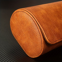 WESSLECO 3 Slots Roll Travel Case Vintage PU Leather Watch Organizer