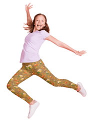 Girls Thanksgiving Turkey Print Leggings Stretch Tight Pants