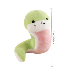 Adorable Green Snake Plush Toy with Smiling Face
