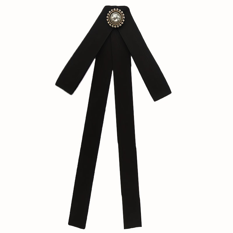 Pearl Decor Bow Tie Brooch Neck Ties Collar Pins