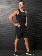 Men's Quick Dry Sleeveless Tights and Vest Set for Intense Workouts