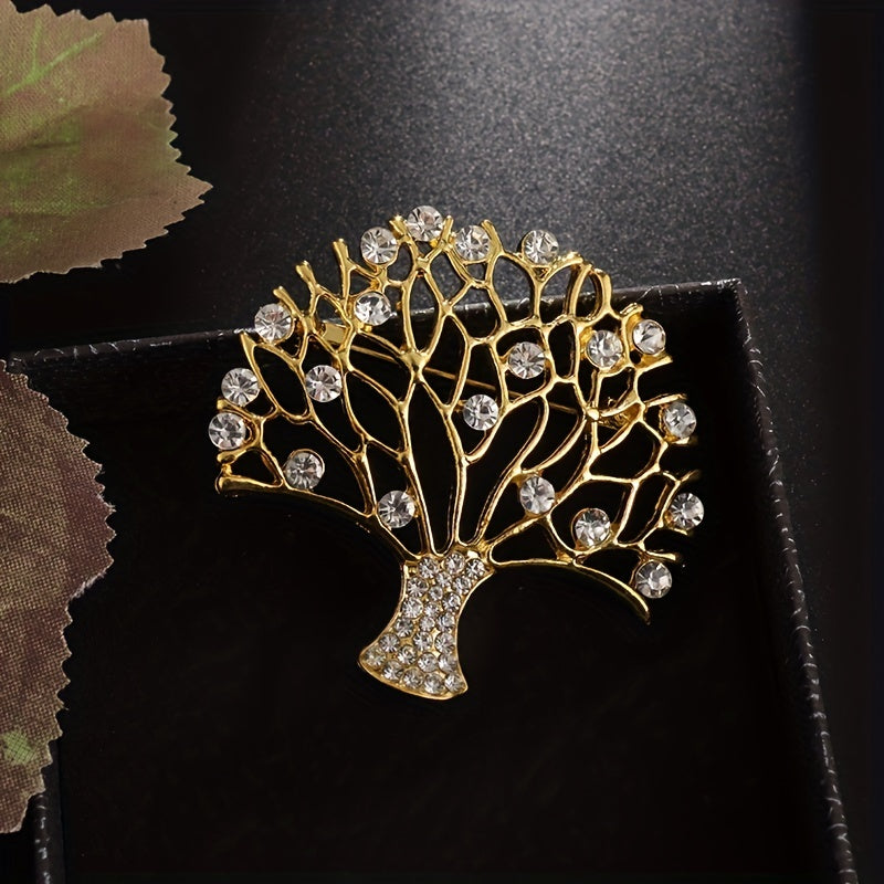 High Zircon Tree Of Life Brooch Men Women Blessing Lucky Jewelry Gift