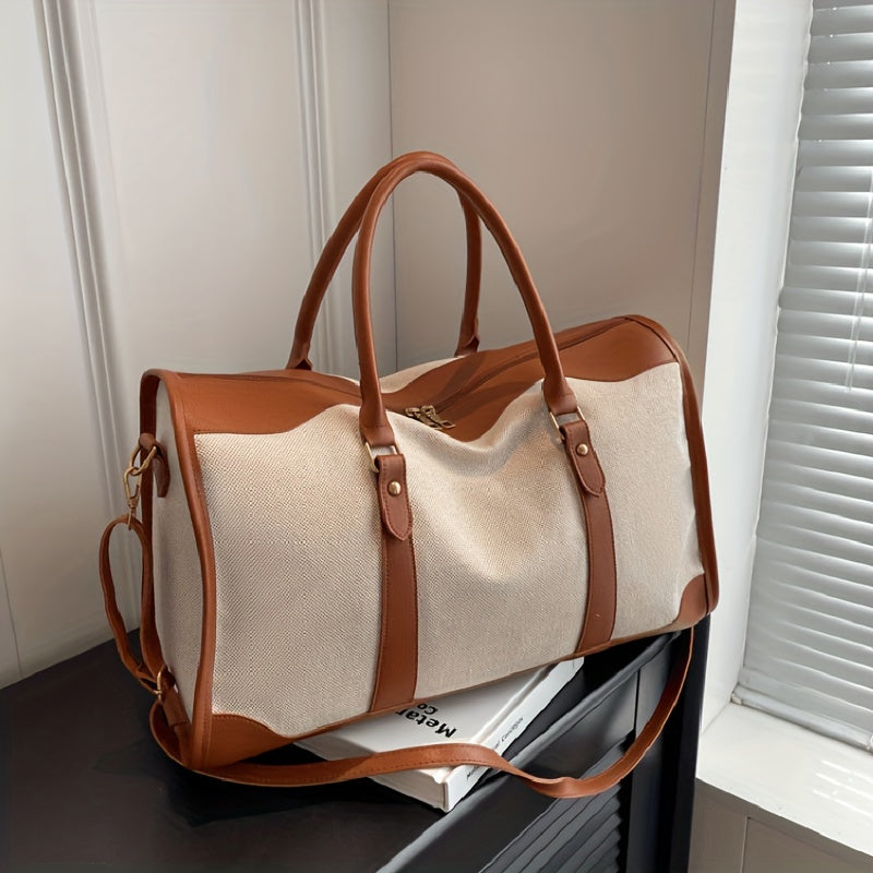 Canvas Travel Bag Retro Luggage Storage Women's Tote & Crossbody Bag