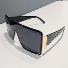 Y2K Square Rivet Mirror Lens Sunglasses UV400