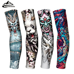 Ice Silk Tattoo Arm Sleeve Seamless Sun Protection for Outdoor Sports