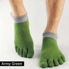 Men's 5 Finger Cotton Sports Socks Compression for Outdoor Activities