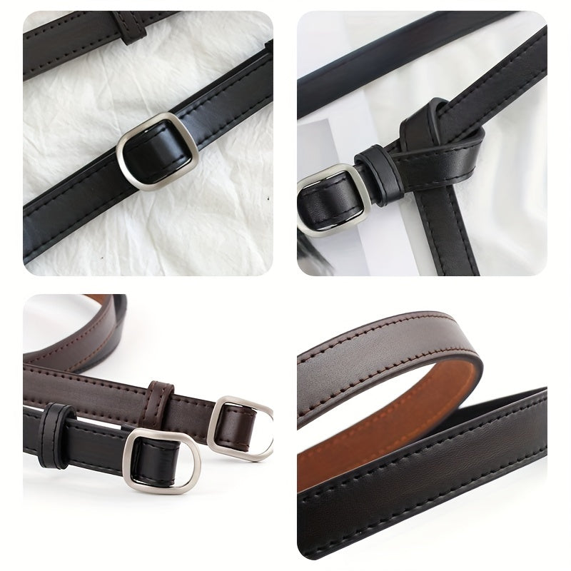 Women's Non-Porous Thin Belt for Jeans and Pants