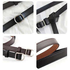 Women's Non-Porous Thin Belt for Jeans and Pants