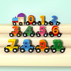 Wooden Magnetic Train Number Puzzle Toy 1-10 Interactive Learning Game