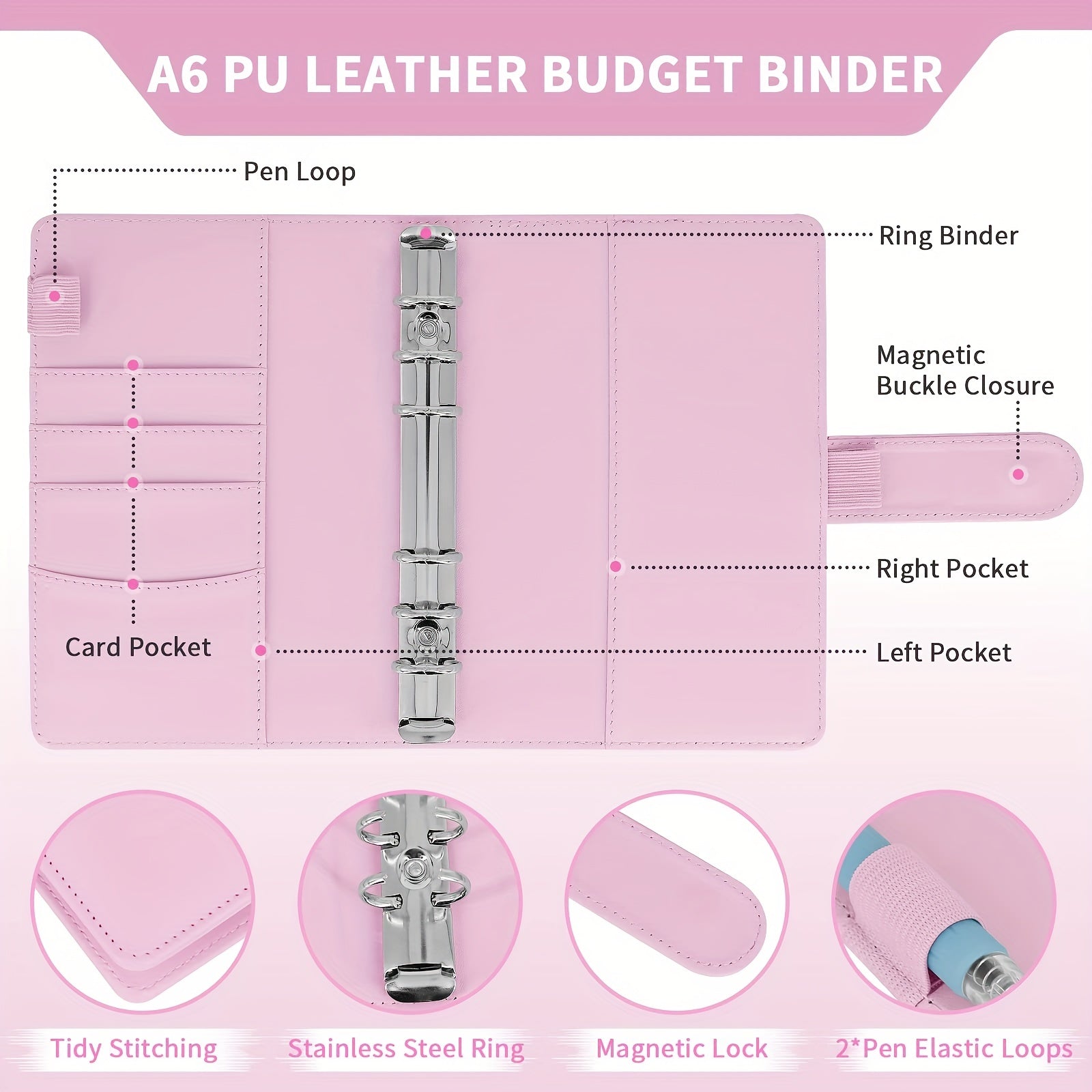 Budget Binder Set with Pockets, Bags, Cards & Stickers