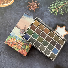 Sea Rhyme Solid Watercolor Pigment Metal Portable High Gloss