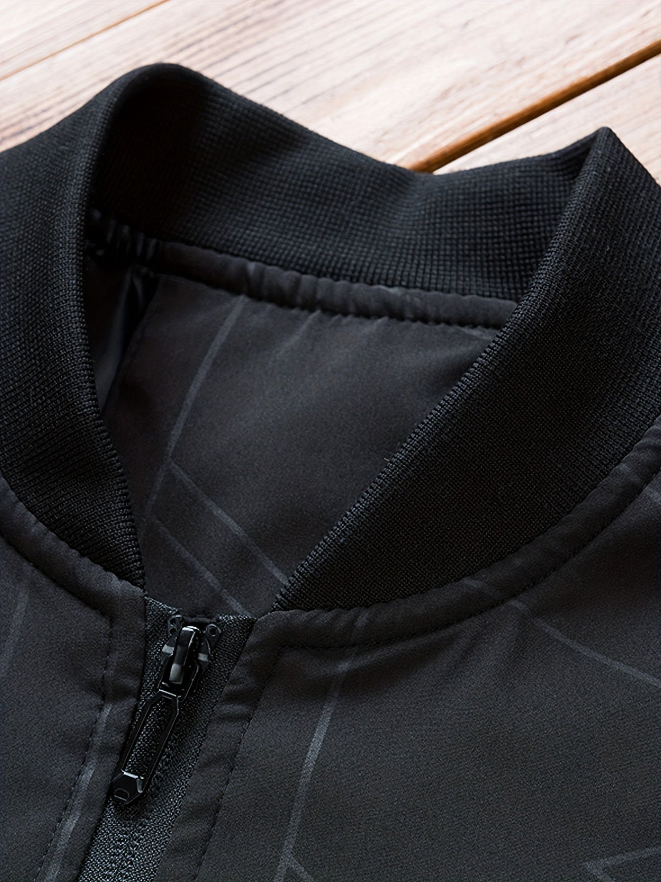 Geometric Pattern Zip Up Lightweight Jacket Men's Casual Baseball Collar