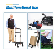 Ultra Slim Cart With Wheels Telescopic Handle Strong Load Capacity