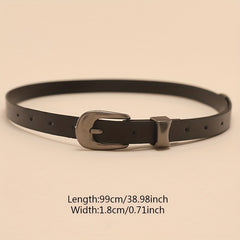 Vintage Oval Buckle PU Belt Hip Hop Women Men