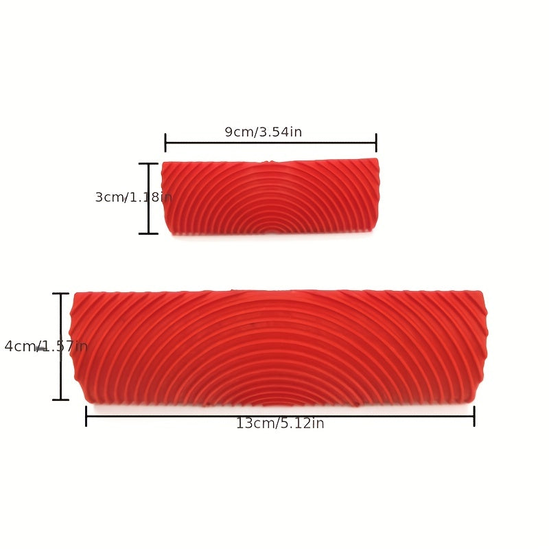2pcs Rubber Wood Grain Rolling Brush Paint Tool