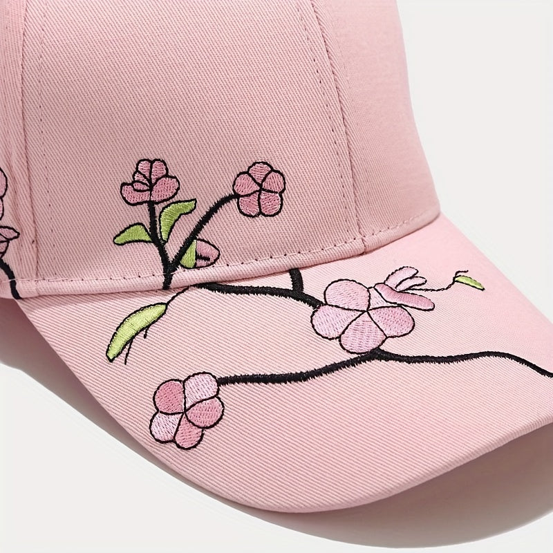 Plum Blossom Embroidery Baseball Cap