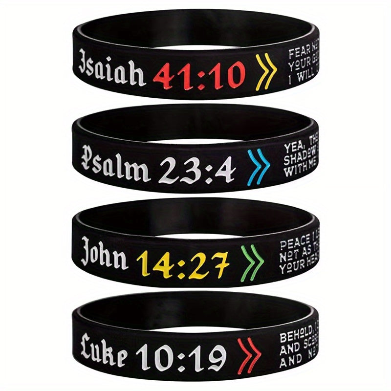 Christian Bible Silicone Bracelet with Uplifting Quote