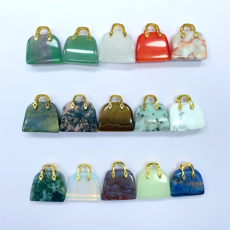 Natural Crystal Small Bag Handbag Mix Material Handicraft Healing Pendant