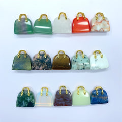 Natural Crystal Small Bag Handbag Mix Material Handicraft Healing Pendant