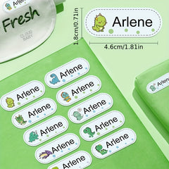 Custom Dinosaur Embroidered Name Stickers Waterproof Medium Size 4-6x1
