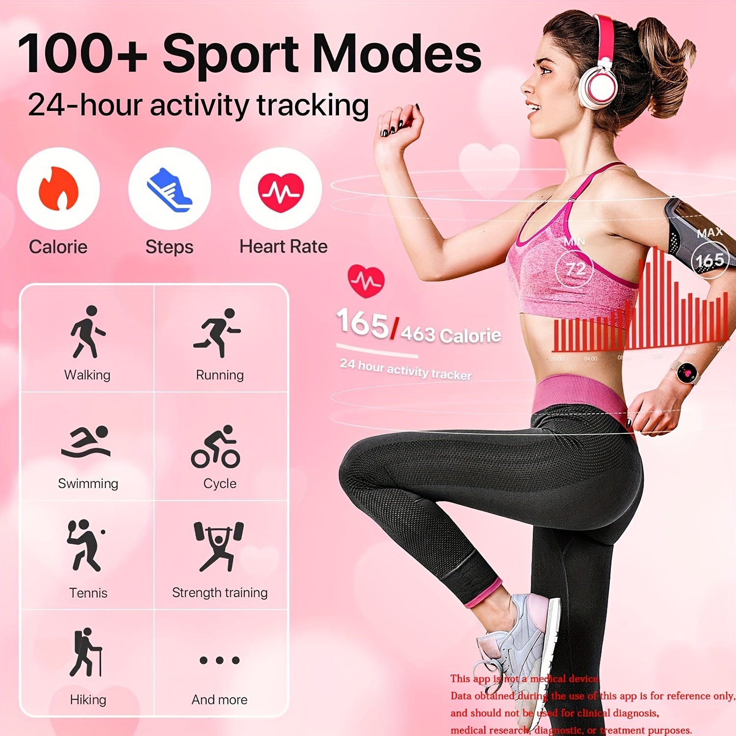 Women's Calling Smartwatch 3 Round Smartwatch with 100 Sports Modes