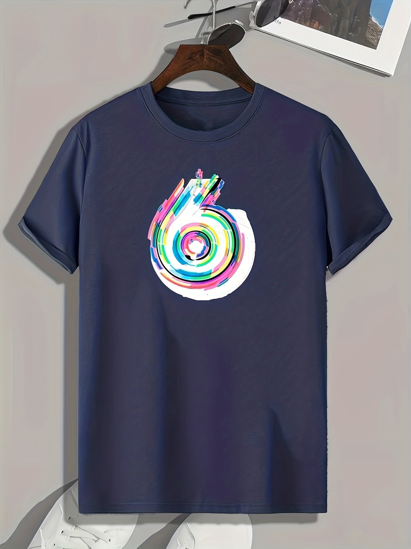 Colorful Circle Print Men's Graphic T shirt Casual Comfy Tees For Summer