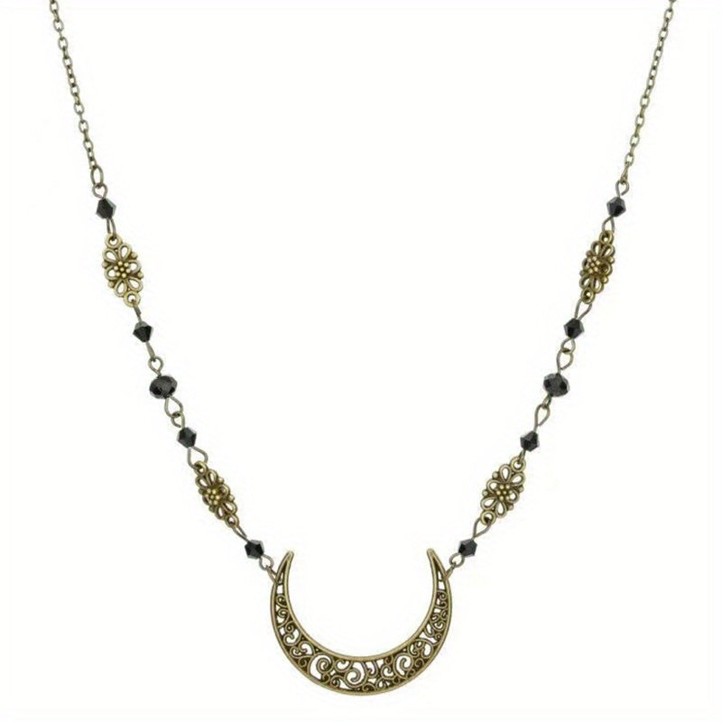 Retro Snake Headband & Moon Necklace Set