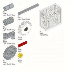 ABS Gear Box Set 18pcs Building Blocks Accessories for 3648 4716 33299