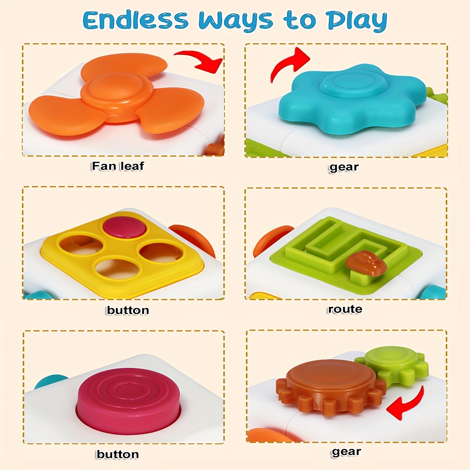 6 in 1 Sensory Activity Cube Educational Game Center for Kids