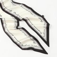 Border Ribbon Scarf Silk Feeling Skinny Scarf Neck Scarf Hairband