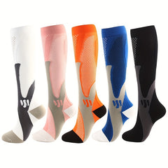 5 Pairs Halloween Compression Knee High Socks for Running & Training