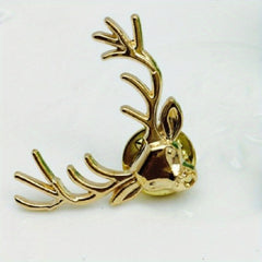 Deer Head Brooch Retro Shirt Collar Pin Christmas Decoration