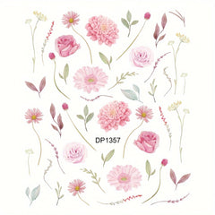 50 Small Flower Leaf Nail Resin Craft Decal Stickers DIY Decor
