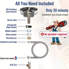 Stainless Steel Glass Rinser Cup Washer for Kitchen Sink