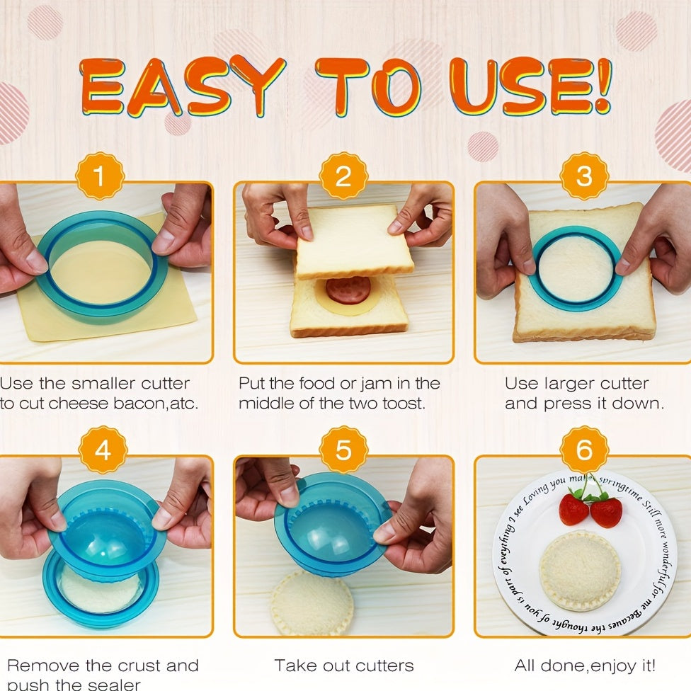 Sandwich Cutter and Sealer for Kids, PB&J Shell Maker