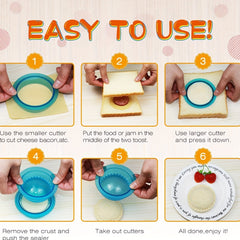 Sandwich Cutter and Sealer for Kids, PB&J Shell Maker